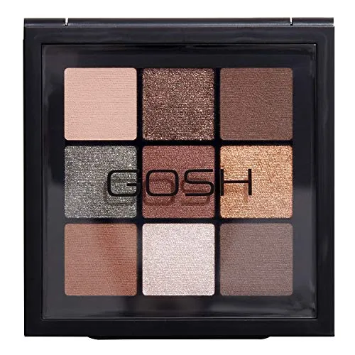 GOSH Eyedentity Lidschatten-Palette 003 BE HAPPY mit 9 perfekt abgestimmten Farben in Matt & Metallic kombinierbar für Tages-Make-Up & glitzernde Looks für den Abend vegan & parfümfrei, 46.4 g