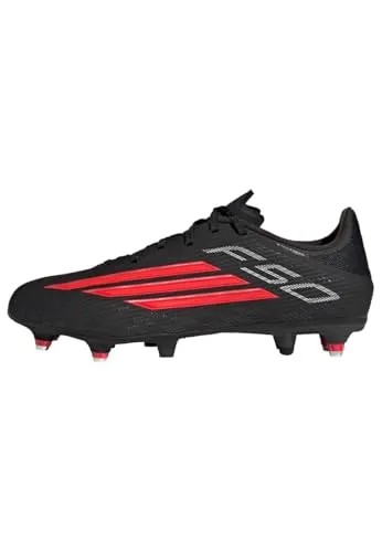 adidas Unisex F50 League Soft Ground Fußballschuhe, core Black/Lucid red, 46 2/3 EU - Leichte Fußballschuhe mit regulärer Passform und strapazierfähigem Fiberskin-Obermaterial, ideal für den Einsatz auf weichem Untergrund. Perfekt für ein schnelles Spiel.