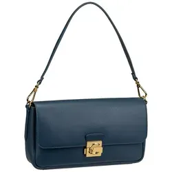 Coccinelle C-Me Lock Schultertasche Leder 29 cm blau - Elegante Schultertasche aus hochwertigem Leder mit praktischem Reißverschluss und anpassbarem Umhängeriemen. Ideal für modebewusste Damen, die Funktionalität und Stil schätzen.