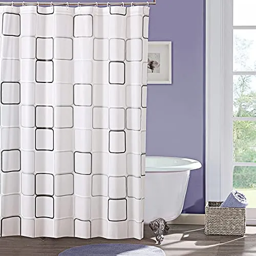Gvolatee Duschvorhang Antischimmel 180 X 180 cm, Waschbar PEVA Shower Curtains mit 12 Duschvorhangringen, Anti-Bakteriell Duschvorhänge, Wasserdicht Bad Vorhang, Schnell Trocknend Badezimmer Vorhang