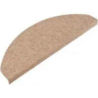 vidaXL Stufenmatten Selbstklebend 15 Stk. Beige - Fußmatten, schalldämpfend und rutschfest, schützen Ihre Treppe vor Abnutzung und sorgen für Sicherheit beim Treppensteigen.