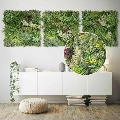 Künstliche Pflanzenwand Sommerwiese von JELLE & JACOB - Kunstpflanzen für Indoor & Outdoor, pflegeleicht und langlebig, ideal für eine harmonische Wohlfühl-Atmosphäre in jedem Raum.