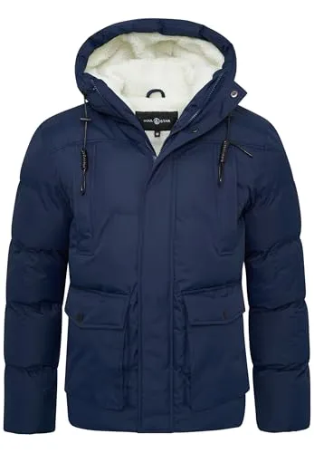 Soulstar Herren Winterjacke mit Kapuze - Funktionsjacke mit Teddyfell-Fütterung, ideal für kalte Tage. Ausgestattet mit praktischen Taschen und einer perfekten Passform für optimalen Tragekomfort.