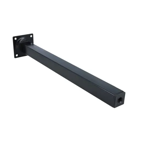 MS Beschläge Möbelbein Schwarz Möbelfuss Eckig 25x25mm Tischfuss einzeln oder 4er Pack Sofastempel Bettfuss Möbelstütze Metall Sesselfuss (1, 350mm)