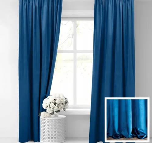 Ösenvorhang Dunkel Blau Samtvorhang Ösenschal Samtvorhänge Vorhänge Wohnzimmer