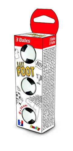 Smoby - Kunststoffbälle mit Fußball-Dekor als Zubehör zu Junioren Tischfussball-Spielen - Balldurchmesser: Ø 34 mm - Geeignet für Kinder ab 3 Jahren