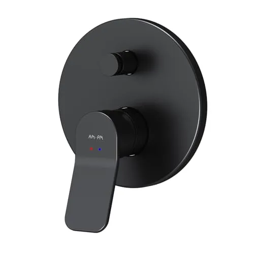 AM.PM X-Joy FXA45022 Wannen- Brausearmatur Unterputz, Wandbefestigung, mit Umsteller, für Wandmontage, leichte Installation, platzsparend, Schwarz matt