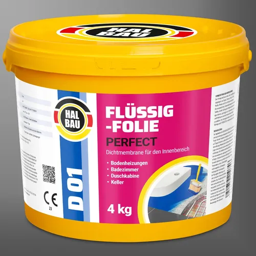 Flüssigfolie Dichtfolie 4Kg Wassersperre Streichfolie Abdichtung Dusche Bad D01