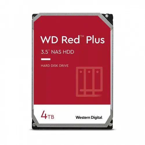 Western Digital WD Red Plus 4TB HDD - 3.5 Zoll NAS Festplatte, recertified und optimal für zuverlässige Datenspeicherung