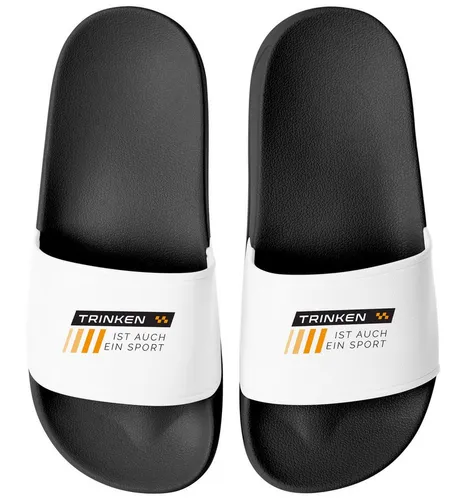 MoonWorks Badeschlappen mit Spruch Bier Badelatschen Unisex Fun Geschenk für Badesandale