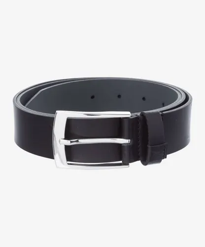BRAX Herren Vollrindsleder Uni Klassisch Sportiv, Schwarz, 115 - Herren-Gürtel aus hochwertigem Vollrindleder mit edlem, schlichtem Design und glänzender Nickelschließe – perfekt für jeden Anlass.