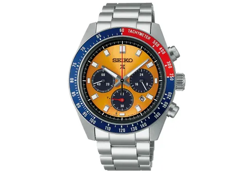 Seiko Prospex Speedtimer Pogue SSC947P1 - Solar Chronograph für Herren - Armbanduhren für Herren mit orangefarbenem Zifferblatt, solarbetrieben und präzisem Chronographen für sportliche Aktivitäten.