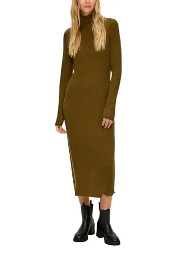 QS Midikleid aus Feinstrick in Grün in grün von s.Oliver