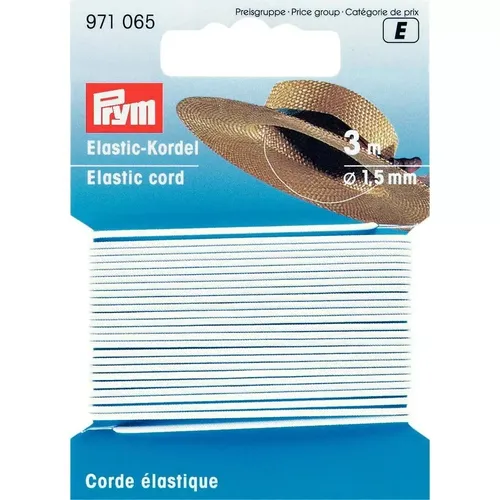 Prym Gummiband rund Elastic-Kordel 1,5 mm/ 3m 971065 weiß
