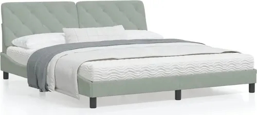 Maison Exclusive Bettgestell Hellgrau 180x200 cm aus Samt