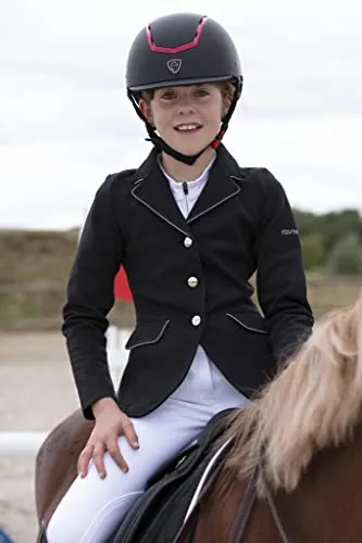 Equi-Theme/Equit'M Unisex's 988481240 Soft Classic Competition Jacke, schwarz/grau Paspelierung, Einheitsgröße