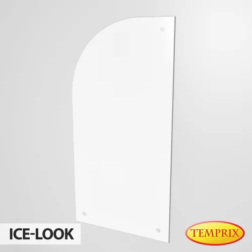 Wärmeschutz aus Glas | Hitzeschutz Ice Look Lund Links 1000 x 500 x 6 mm | Wandhitzeschutz Funkenschutz Glas Möbelschutz Wandschutz