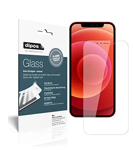dipos I 2X Displayschutz klar kompatibel mit Apple iPhone 12 Mini Schutzfolie 9H Anti-Shock