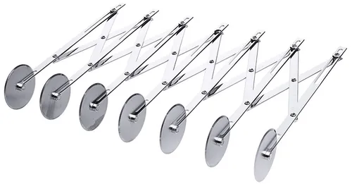 Contacto Teigschneider mit 7 Schneidrädern - Sonstiges Backzubehör, hochwertiger Edelstahl 18/0, justierbare Schnittbreite von 10 bis 120 mm für präzises Arbeiten in der Küche.