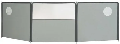 Isabella Flex Windschutz 460x140cm, grau - 3-teiliger Windschutz mit speziellen Bodenverankerungen, erweiterbar durch Reißverschluss, ideal für Garten und Terrasse.