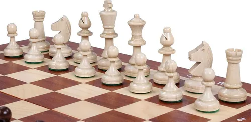 Turnierschachspiel Nr. 3 mit Intarsien (35x35cm)