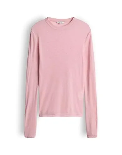 OPUS Damen Langarmshirt SEFEMINA Slim Longsleeve Coral Blush, Größe 44 - Das OPUS Damen Langarmshirt verbindet stilvollen Chic mit hohem Tragekomfort. Der hochwertige Tencel-Wollmix bietet eine angenehme Haptik und ist ideal für vielseitige Outfits im Alltag.