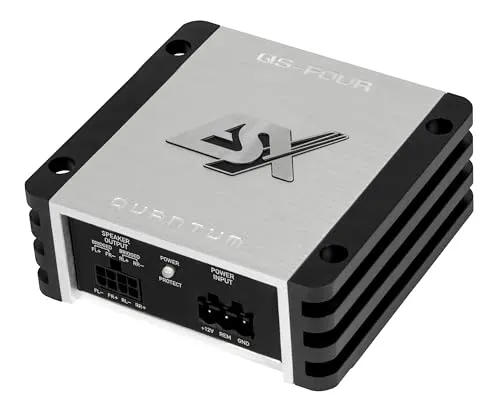 ESX QUANTUM QS-FOUR 4-Kanal Mini-Verstärker - Car-HiFi-Endstufen, ultra-kompakte 4-Kanal Class D Endstufe mit beeindruckenden 4 x 60 Watt RMS und geringem Klirrfaktor für erstklassigen Sound im Fahrzeug.