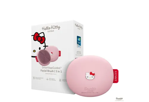 GESKE x Hello Kitty SmartAppGuided™ Facial Brush 3 in 1 - Manuelle Gesichtsbürsten, hochwirksame Gesichtsreinigungsbürste aus Silikon für sanfte und effektive Hautreinigung, ideal für Deine tägliche Skincare Routine.