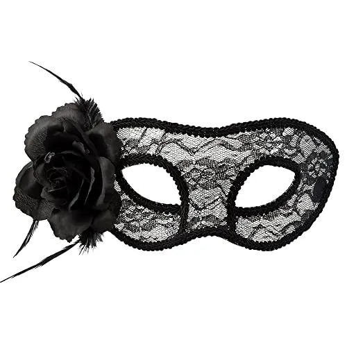 Boland 97528 - Spitzen Augenmaske Mystique, Schwarz, sexy, Venezianische Maske, Maskerade Kostüm, Halloween, Gesichtsmaske, Mottoparty, Karneval, Rollenspiel