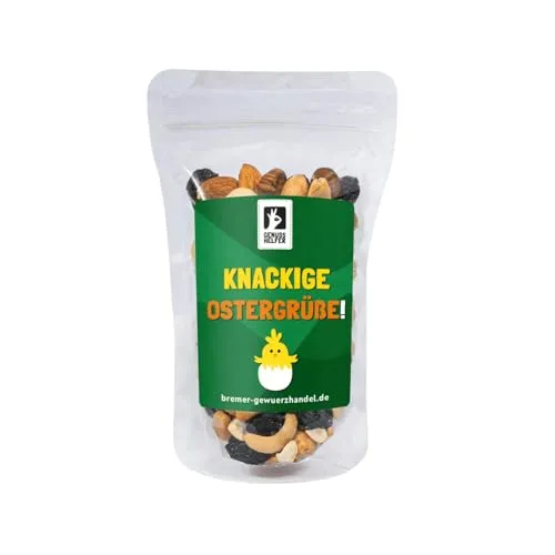 Bremer Gewürzhandel GeNUSSmischung Knackige Ostergrüße, Nussmix, Studentenfutter mit Spruch, 175g