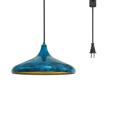 bamyum Champion Pendelleuchte Vintage, 35 cm, E27 für Wohnzimmer & Schlafzimmer - Elegante Pendelleuchte im Vintage-Stil, ideal für jeden Raum. Verstellbares 120-cm-Kabel sorgt für flexible Montage. Perfekte Kombination aus Industrie- und modernem Design.