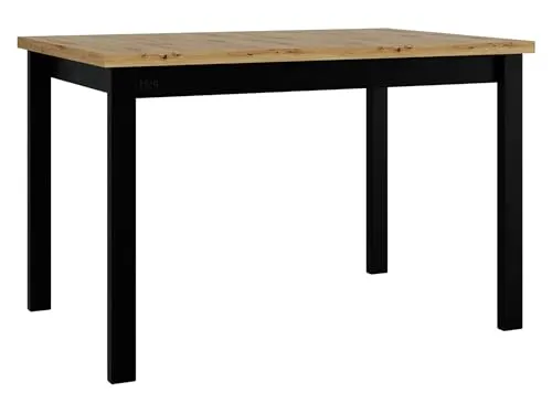 MIRJAN24 Tisch Alba 1S - Esszimmer Tisch in Artisan Eiche und Schwarz - Eleganter Esstisch mit stabiler Laminatplatte und modernem Design, ideal für gemütliche Abendessen mit Freunden und Familie.