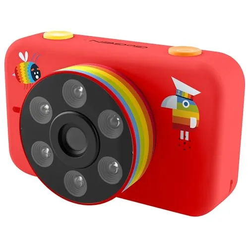 GOGEN DECKO Kinderkamera - Digitalkamera für kreative Kinder - Digitalkamera für Kinder ab 3 Jahren mit HD Foto- und Videoaufnahmen, LED zur Ausleuchtung und 32GB Micro-SD-Karte für unvergessliche Momente.