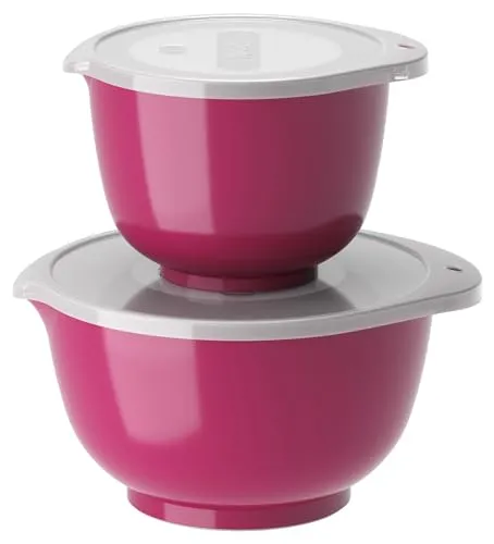 Rosti Margrethe Schüssel Set, 4-teilig mit 2 Rührschüsseln - Rührschüsseln aus recycelbarem Kunststoff, in 1,5L und 3L, bruchsicher und temperaturbeständig von -18 °C bis +100 °C, ideal für Backen und Servieren.