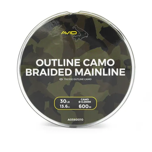 Avid Carp Outline Camo Braided Mainline 30 lb 300 m Geplochtene Karpfenschnur