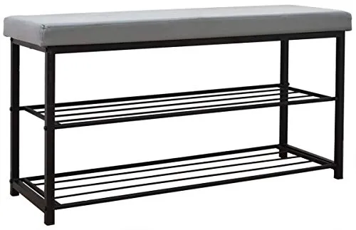 DuneDesign Schuhbank mit Sitzfläche - 2-in-1 Schuhregal und Sitzbank - Drohnen Zubehör: Praktische Schuhbank mit Stauraum für 8-10 Paar Schuhe und einer robusten Sitzfläche bis 300 kg - ideal für kleine Flure und Schlafzimmer.