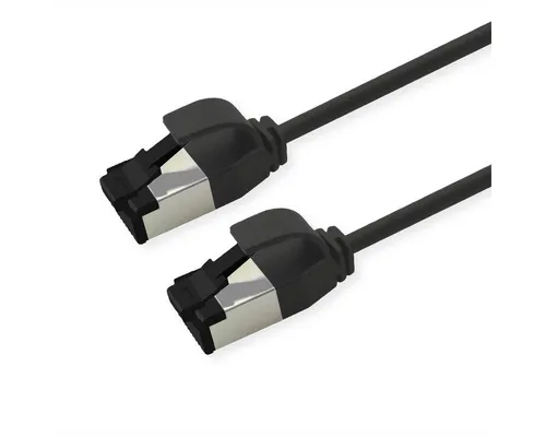 ROLINE U/FTP Patchkabel Cat.8 (Class I), slim LAN-Kabel, RJ-45 Männlich (Stecker), RJ-45 Männlich (Stecker) (100.0 cm), LSOH, Litzendraht