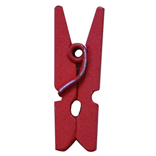 Mini-Holz-Waescheklammern rot, 2,5 cm, 24 Stück