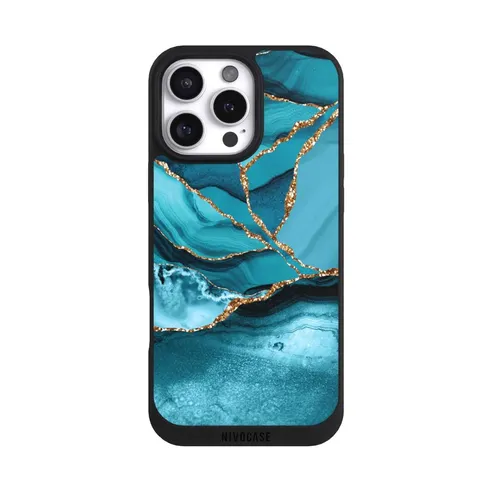 Handyhülle für Apple iPhone 16 Pro Max Edelstein Glitzer Look Marmor
