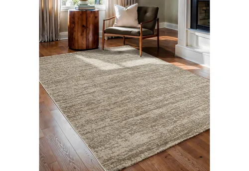 Sanat Teppich Oslo - Beige Kurzflor Teppich - Flachgewebe-Teppich, rechteckig und 10 mm hoch, strapazierfähig und ideal für Wohnzimmer oder Schlafzimmer. Perfekt für Fußbodenheizung geeignet.