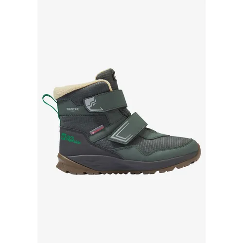 Jack Wolfskin Polar Bear-b Texapore Mid VC K - Kinder Winterstiefel in mystic green - Wasserdichte und atmungsaktive Winterstiefel für Kinder mit TEXAPORE CORE Membran, ideal für Abenteuer im Schnee. Leicht an- und auszuziehen dank doppeltem Klettverschluss.
