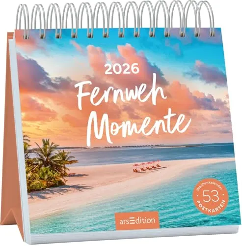 Postkartenkalender Fernwehmomente 2026: Wochenkalender 2026, 53 Postkarten für mehr Inspiration