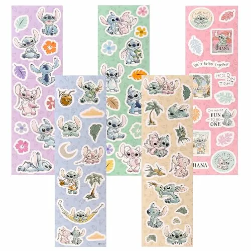 DISNEY Stitch Buntes Stickerset, Sticker für Kinder, 5 Blatt (B)