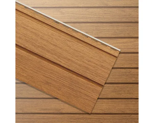 VILO Verkleidungspaneel Canadian Siding SVP-05 Rundprofil 2-Brett 3,0m St. 0,75qm mittelbraun, BxL: 28,5x300 cm, 0,85 qm, (Stückweise 1 Paneel, 0,85 qm) 2-lagig, solide Beständigkeit, pflegeleicht, abwaschbar, Leichtgewicht