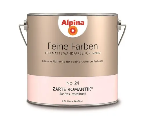Alpina Feine Farben – No. 24 Zarte Romantik® - Edelmatte Innenfarbe in sanftem Pastellrosé für einzigartige Farbwirkungen und eine elegante Raumstimmung. Einfach zu verarbeiten und geruchsarm – ideal für Ihr Zuhause.