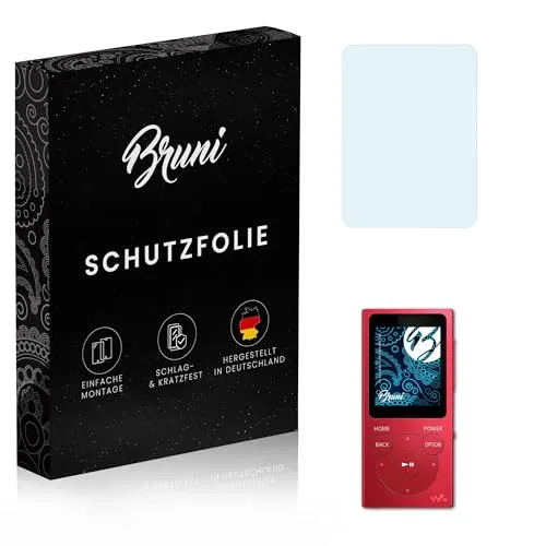 Bruni Schutzfolie kompatibel mit Sony Walkman NW-E393 / NW-E394 Folie, glasklare Displayschutzfolie (2X)