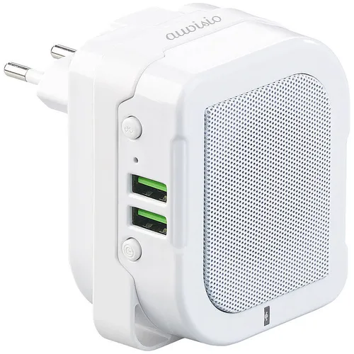 auvisio Mini: 2in1-Steckdosen-Lautsprecher & Powerbank, Bluetooth, Freisprecher,6W (Mini Steckdosen, Akku-Lautsprecher, Bluetooth, Minilautsprecher tragbarer)