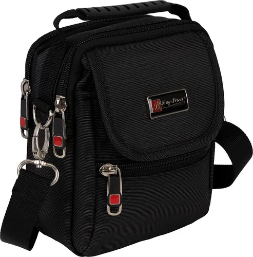 Bag Street Kleine Herrentasche Gürteltasche Schultertasche T0115 Schwarz