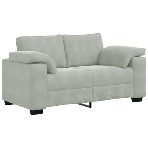 vidaXL Zweisitzer-Sofa Hellgrau 120 cm Samt von vidaXL