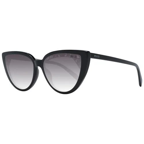Emilio Pucci Sonnenbrille EP0183 01F 58 - Stilvolle Katzenaugen - Sonnenbrille für Damen in elegantem Schwarz mit grauen Verlaufsgläsern, bietet 100% UVA & UVB Schutz und kommt im Original-Etui.